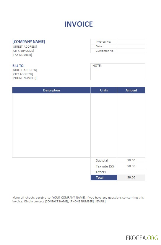 Format de facture gratuit